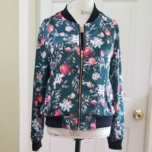 Allegra K - Floral Print Bomber Jacket - NWT